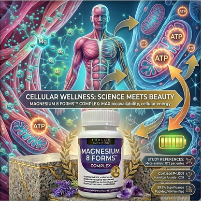 MAGNESIO 8 FORMS™ El Equilibrio que Tu Cuerpo Reclama Recupera Energía. Duerme Profundo. Vive Fuerte.