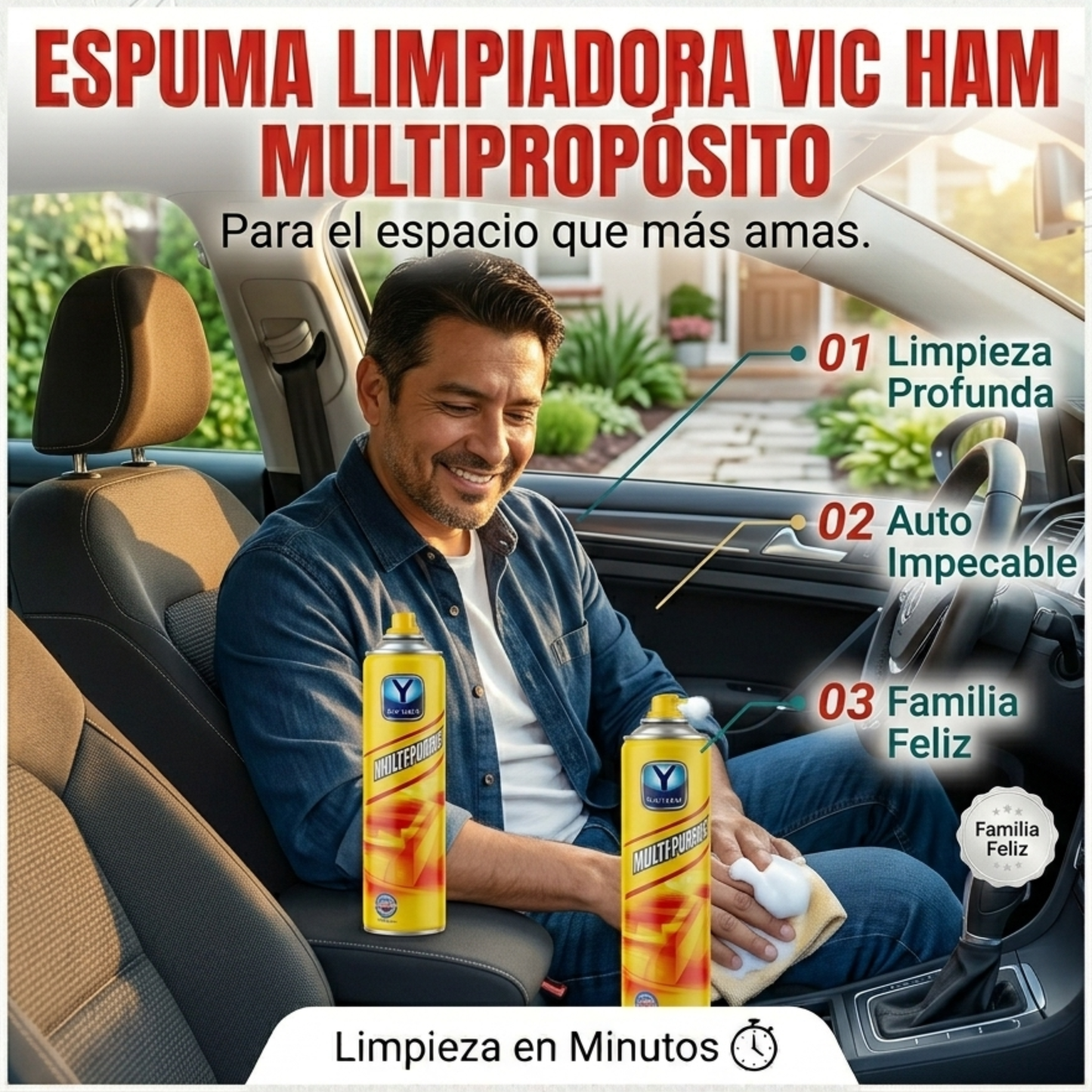 ESPUMA LIMPIADORA VIC HAM MULTIPROPÓSITO - Espuma Limpiador de Tapiz
