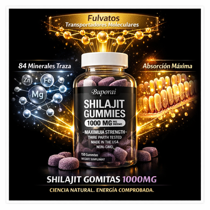 SHILAJIT GOMITAS 1000MG Energía Pura. Performance Máximo.
